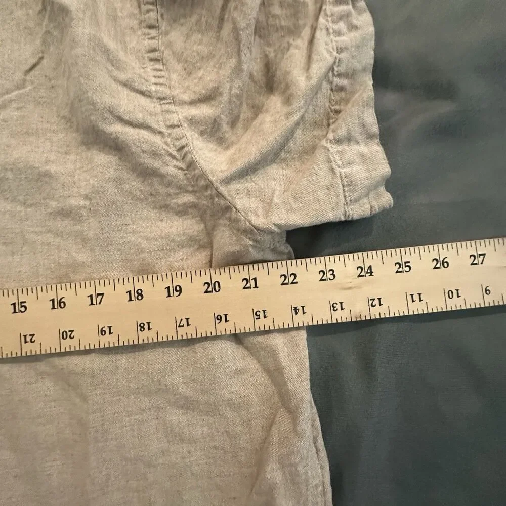 Banana Republic Shirt Mens L Slim Fit Linen Cotton Blend Button Front Beach